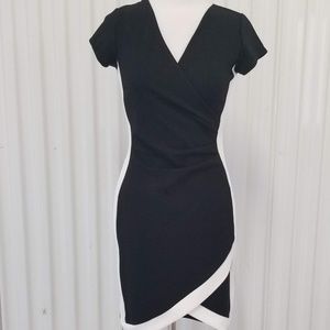 Almost Famous Black & White Side Striped Dress